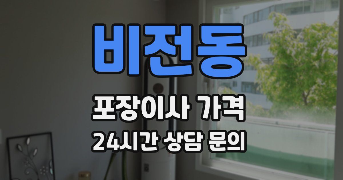 비전동 포장이사 가격