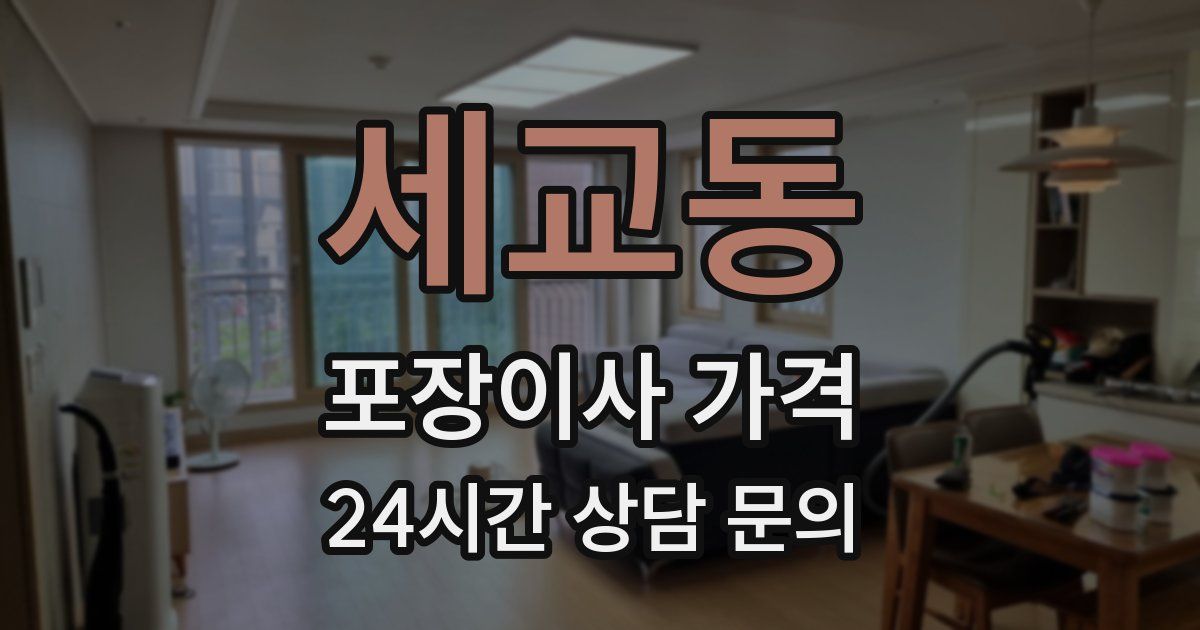 세교동 포장이사 가격