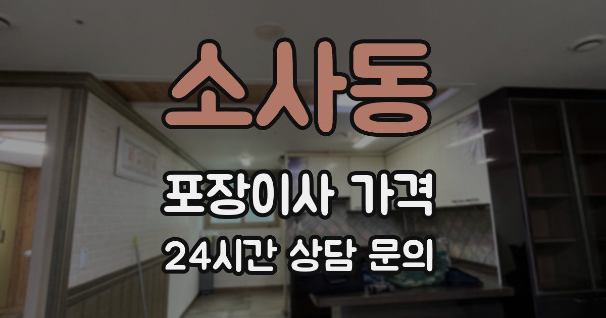 소사동 포장이사 가격