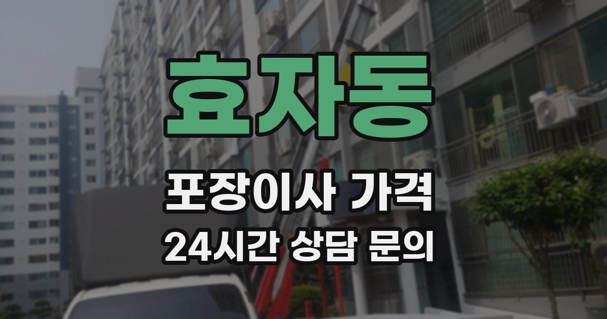효자동 포장이사 가격