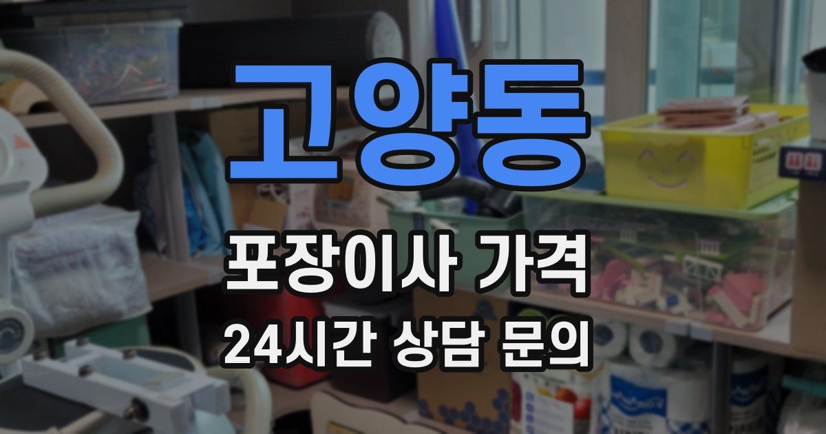 고양동 포장이사 가격