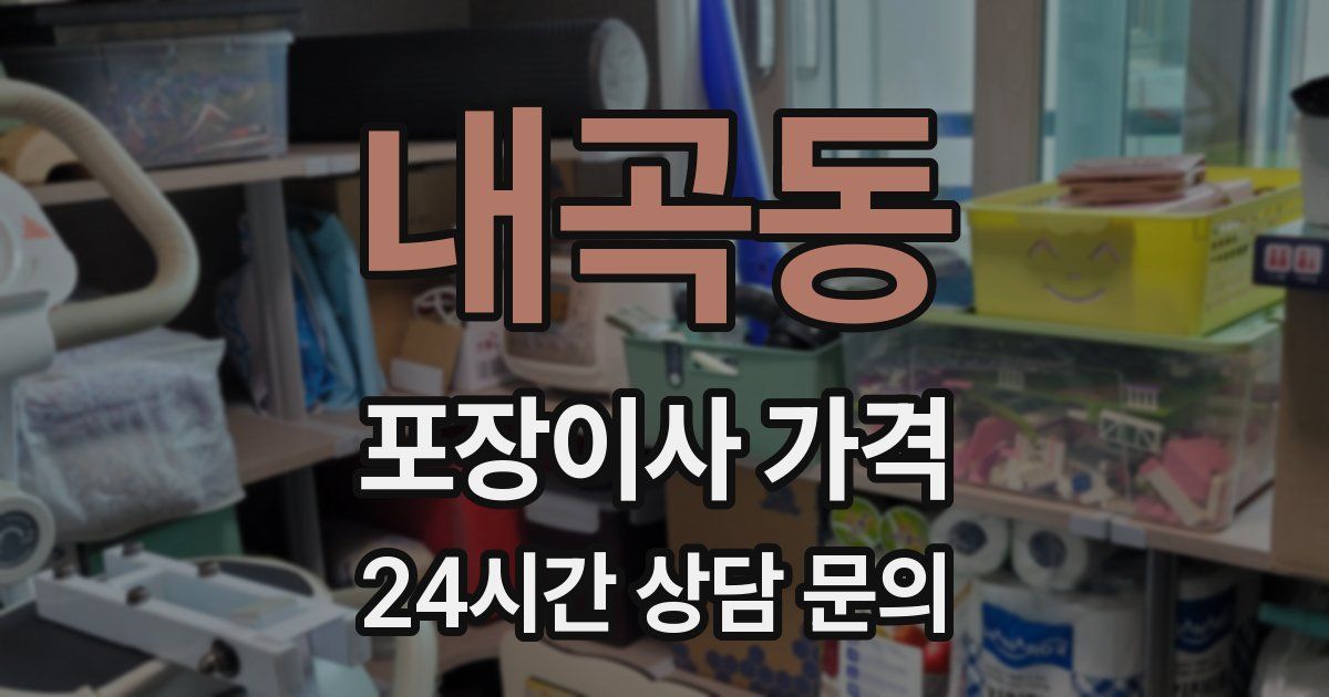 내곡동 포장이사 가격