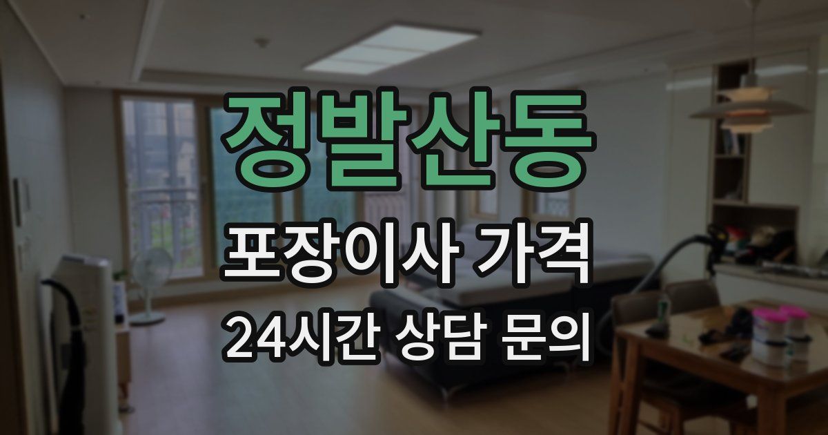 정발산동 포장이사 가격