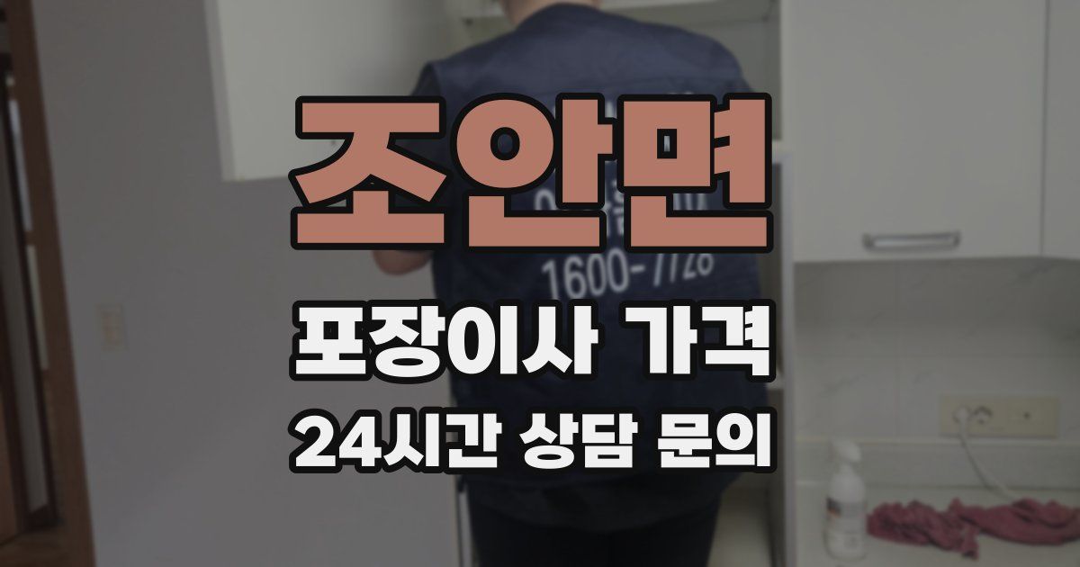 조안면 포장이사 가격