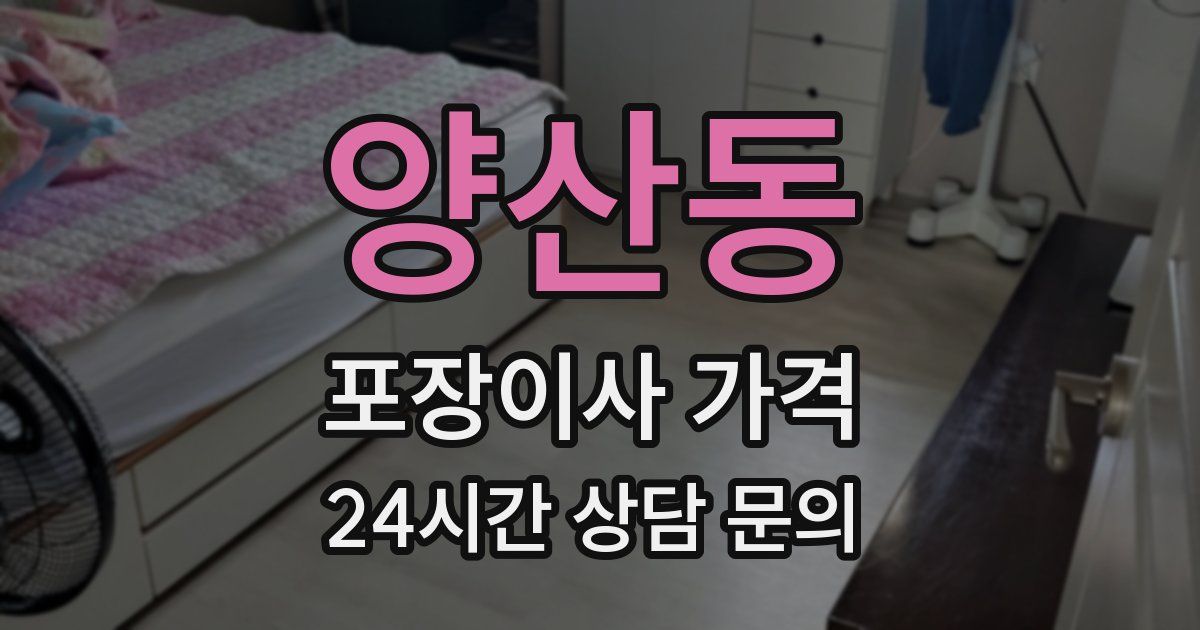 양산동 포장이사 가격