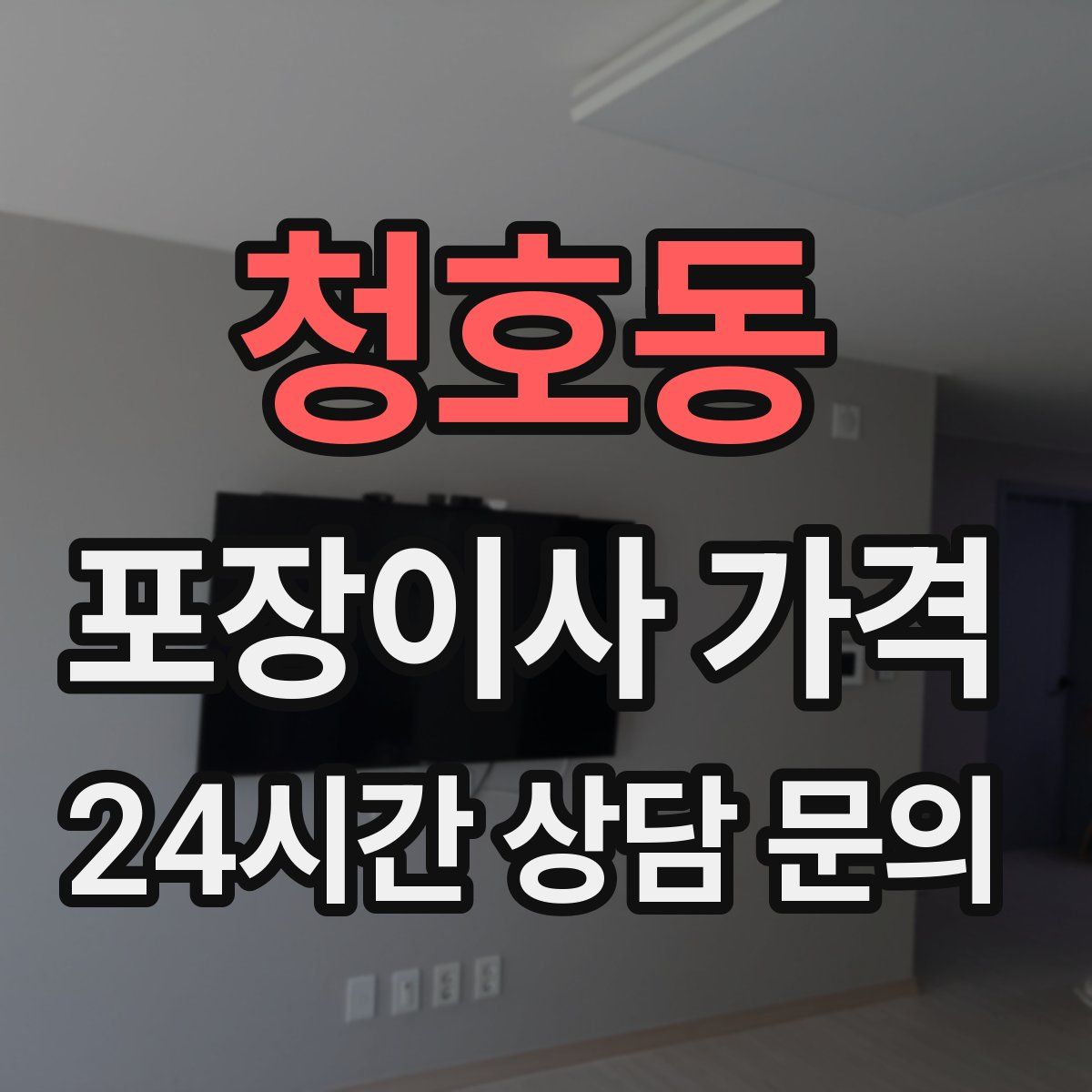 청호동 포장이사 가격