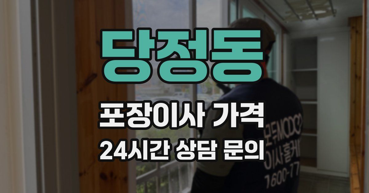 당정동 포장이사 가격