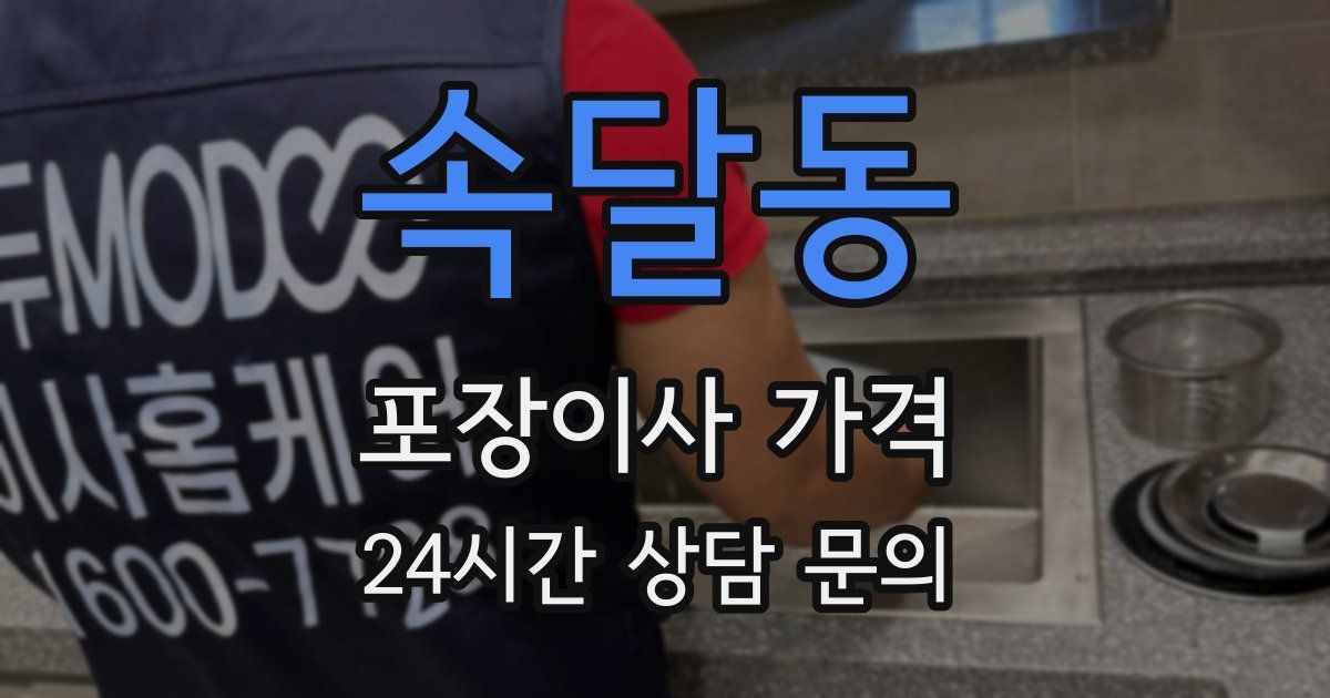 속달동 포장이사 가격