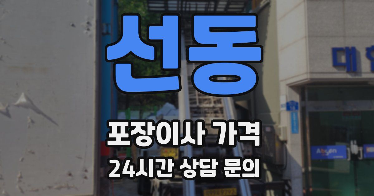 선동 포장이사 가격