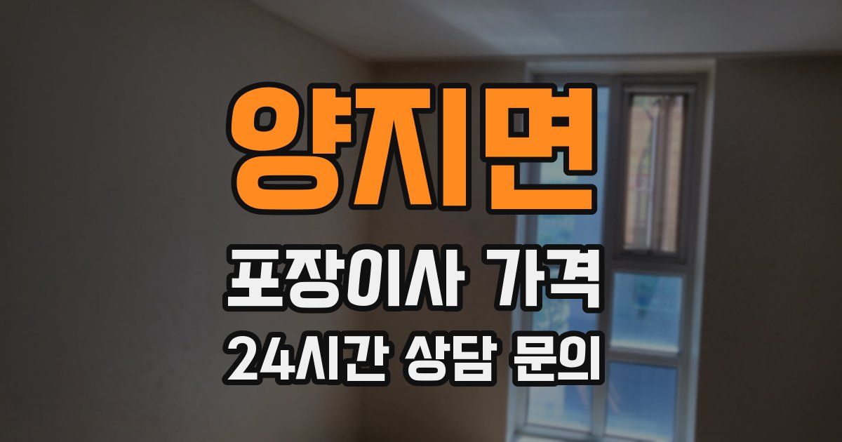 양지면 포장이사 가격