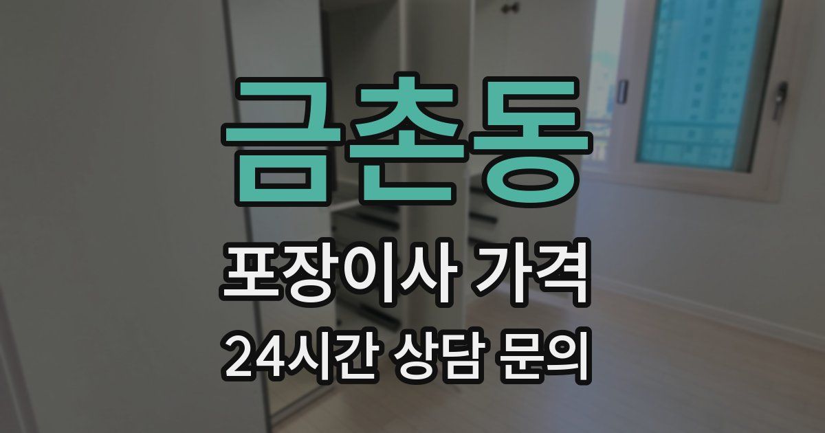 금촌동 포장이사 가격