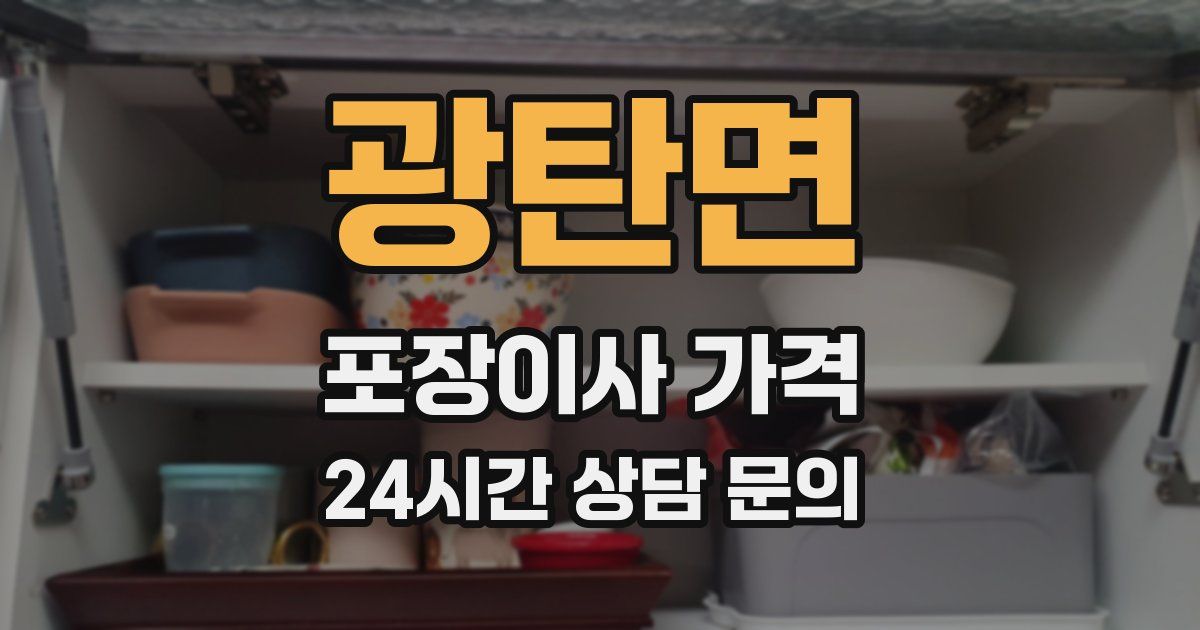 광탄면 포장이사 가격