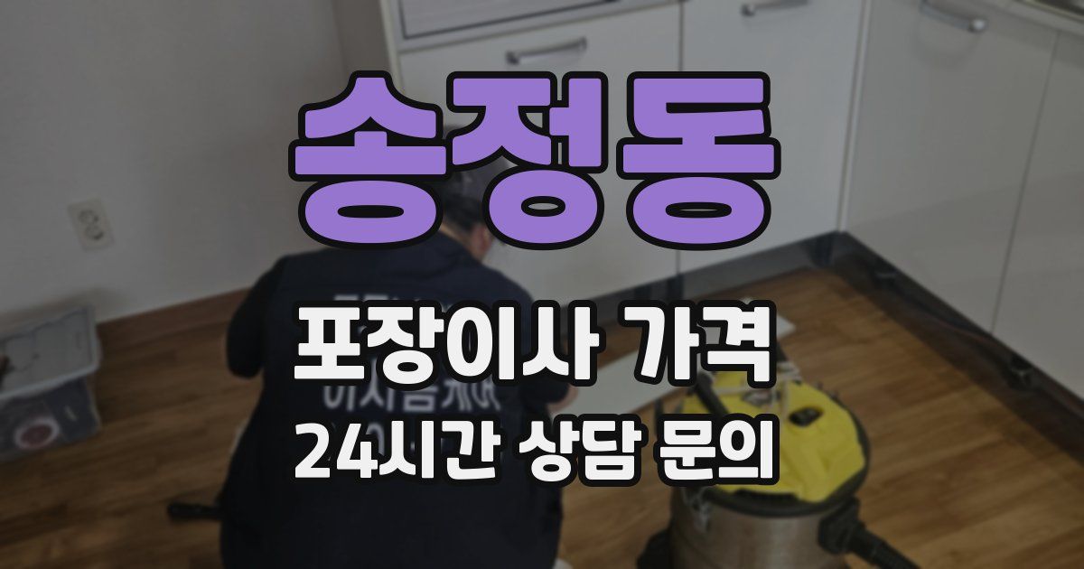 송정동 포장이사 가격