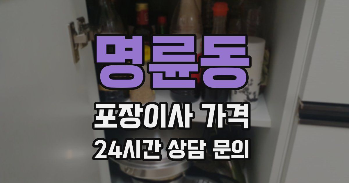 명륜동 포장이사 가격