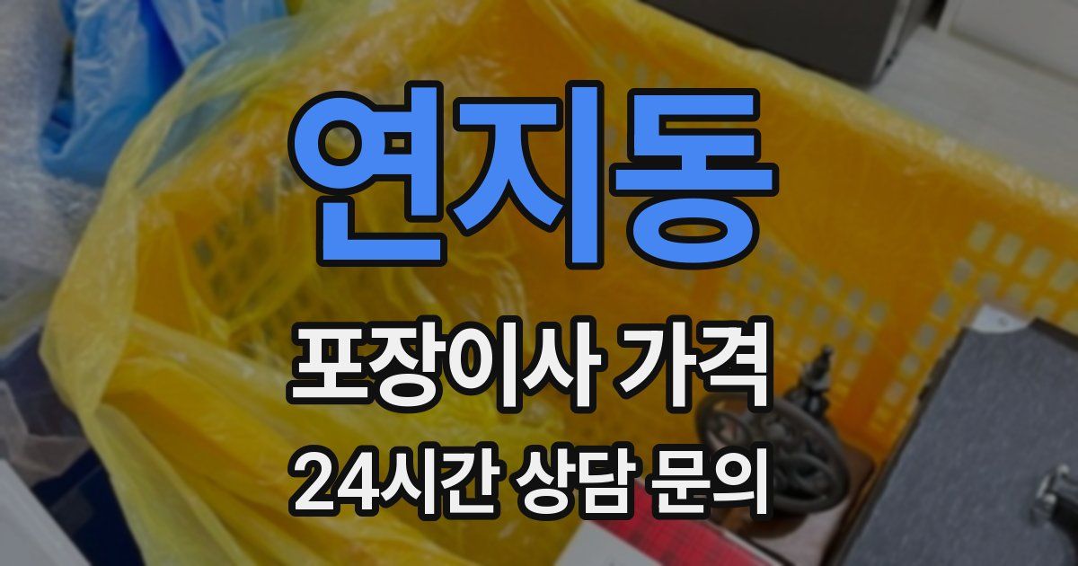 연지동 포장이사 가격