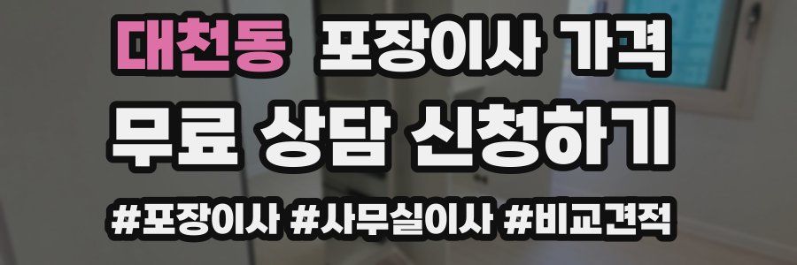 대천동 포장이사 가격