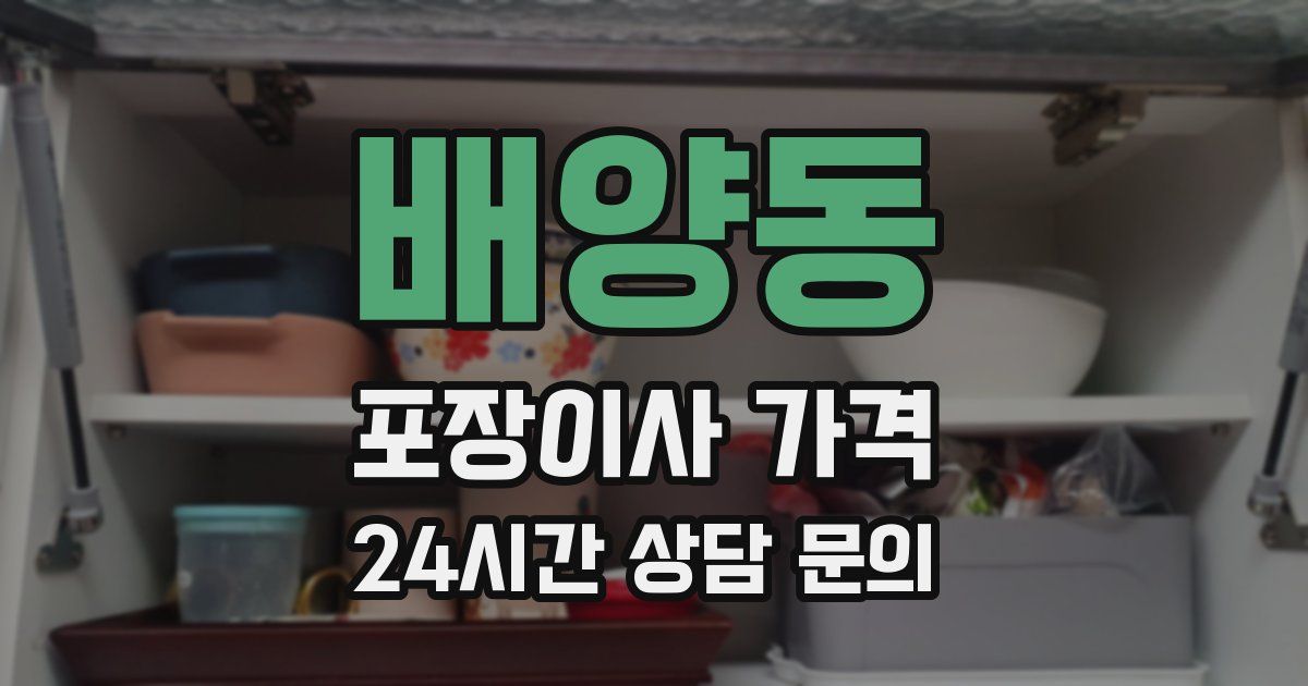 배양동 포장이사 가격