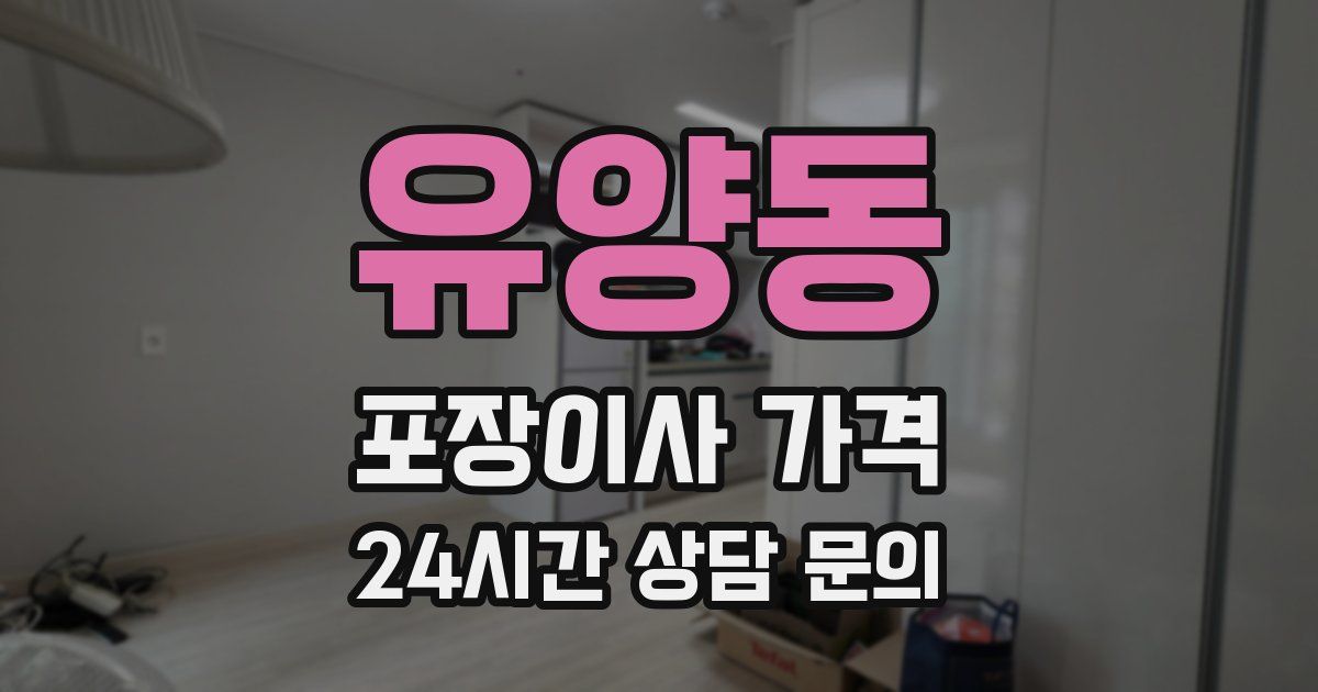 유양동 포장이사 가격