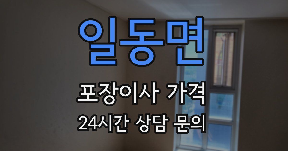 일동면 포장이사 가격
