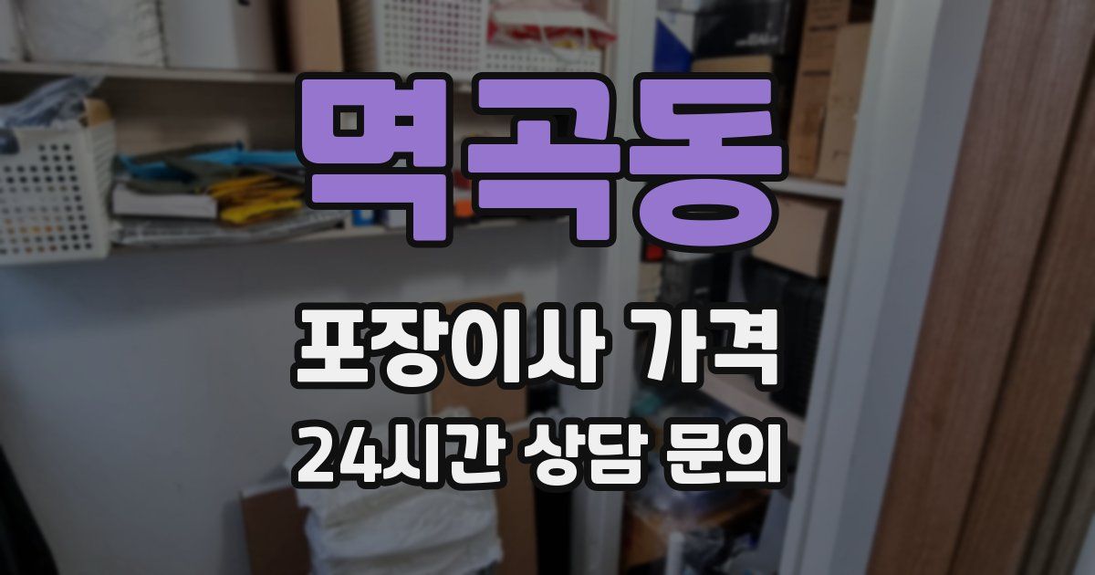 멱곡동 포장이사 가격