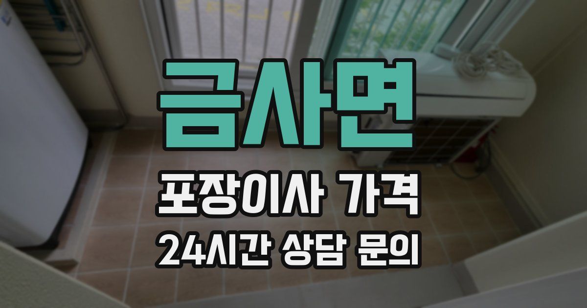 금사면 포장이사 가격