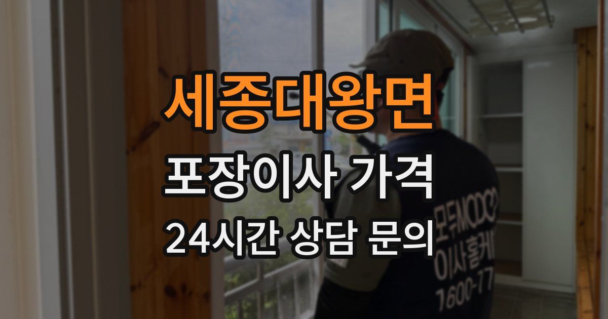 세종대왕면 포장이사 가격