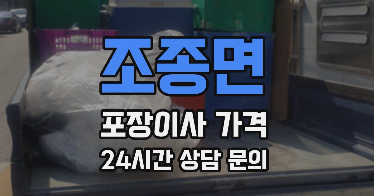 조종면 포장이사 가격