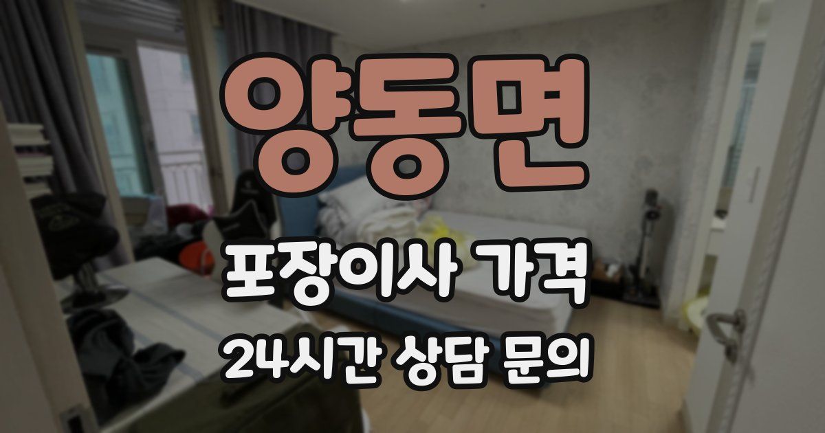 양동면 포장이사 가격