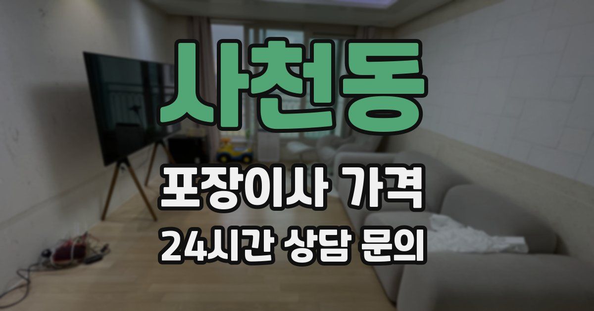 사천동 포장이사 가격