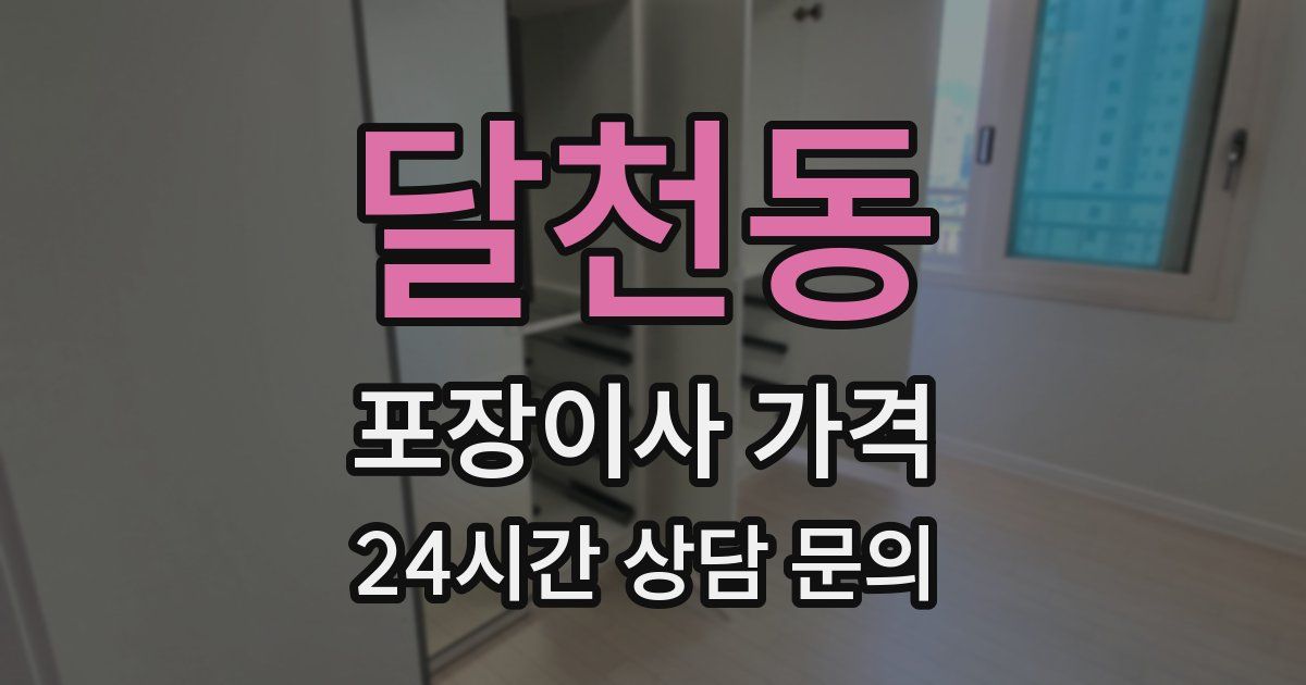 달천동 포장이사 가격