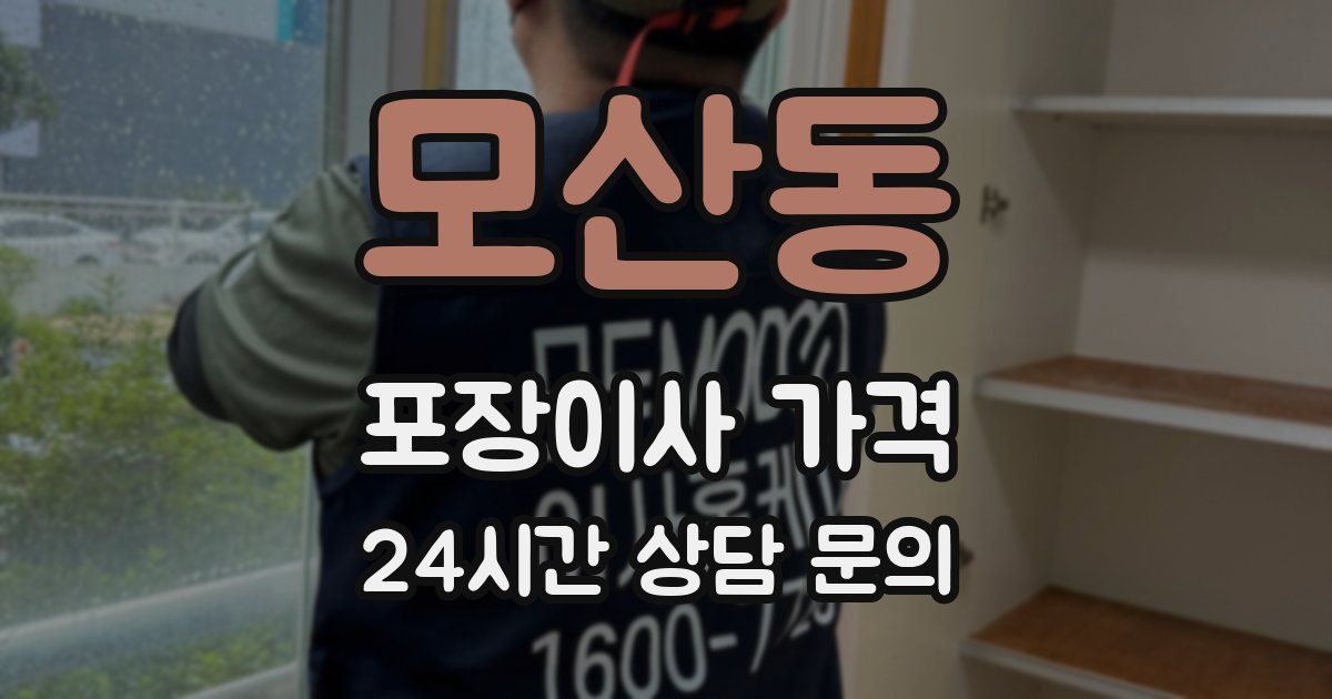 모산동 포장이사 가격