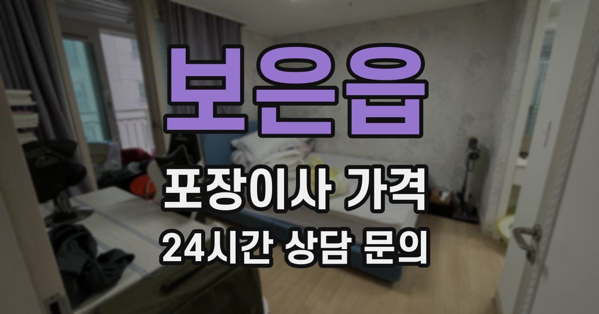 보은읍 포장이사 가격