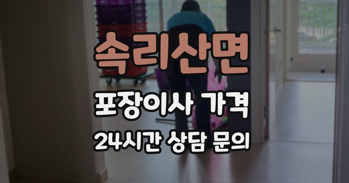 속리산면 포장이사 가격