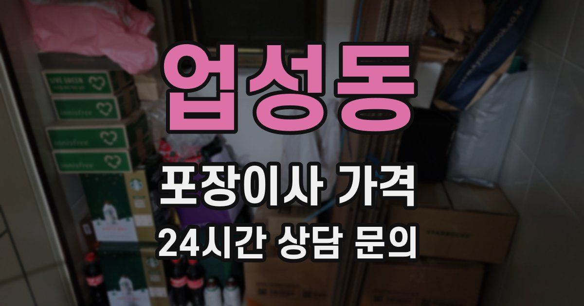 업성동 포장이사 가격