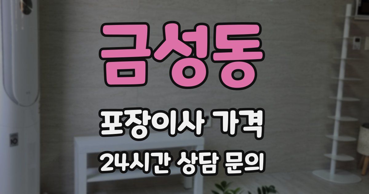 금성동 포장이사 가격