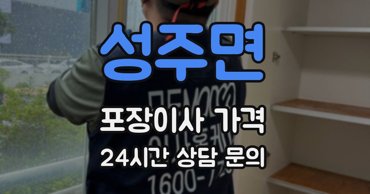 성주면 포장이사 가격