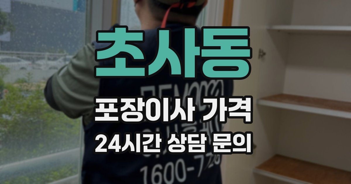 초사동 포장이사 가격