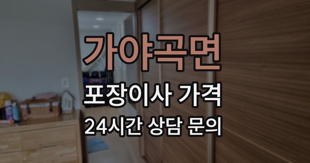 가야곡면 포장이사 가격