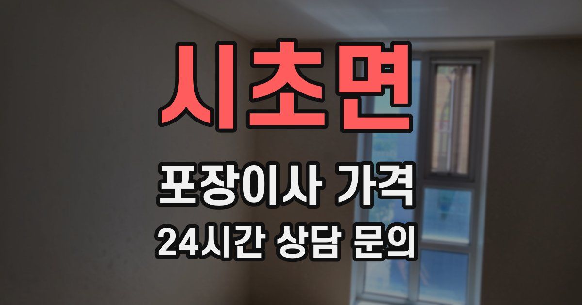 시초면 포장이사 가격