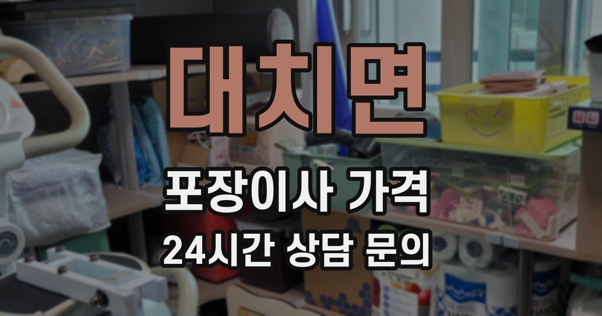 대치면 포장이사 가격