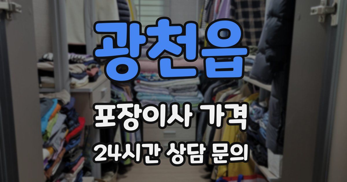 광천읍 포장이사 가격