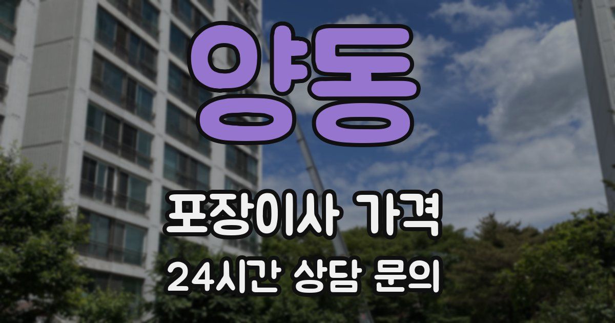 양동 포장이사 가격