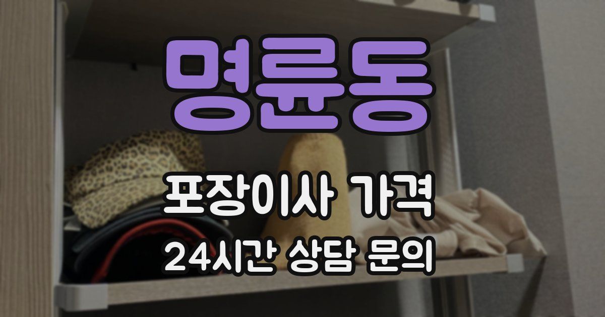 명륜동 포장이사 가격