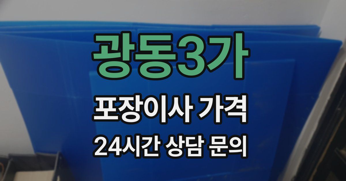 광동3가 포장이사 가격