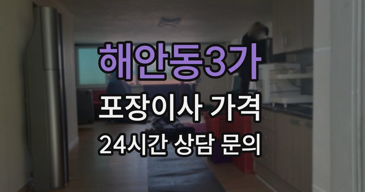 해안동3가 포장이사 가격