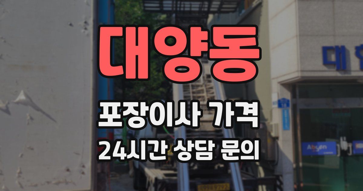 대양동 포장이사 가격