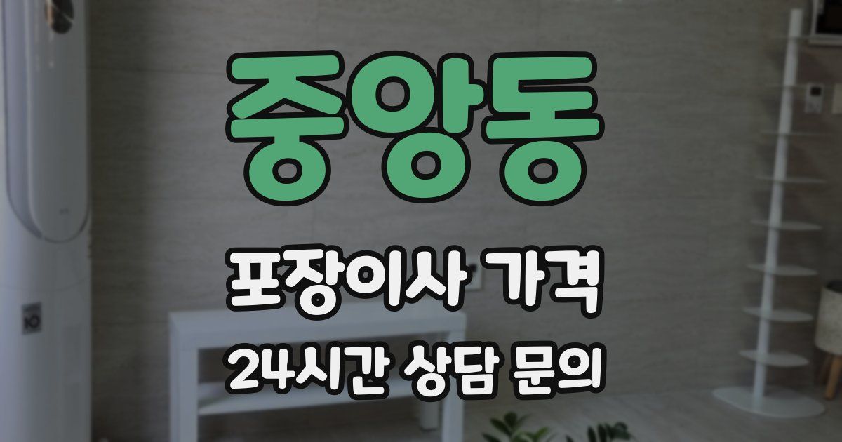 중앙동 포장이사 가격