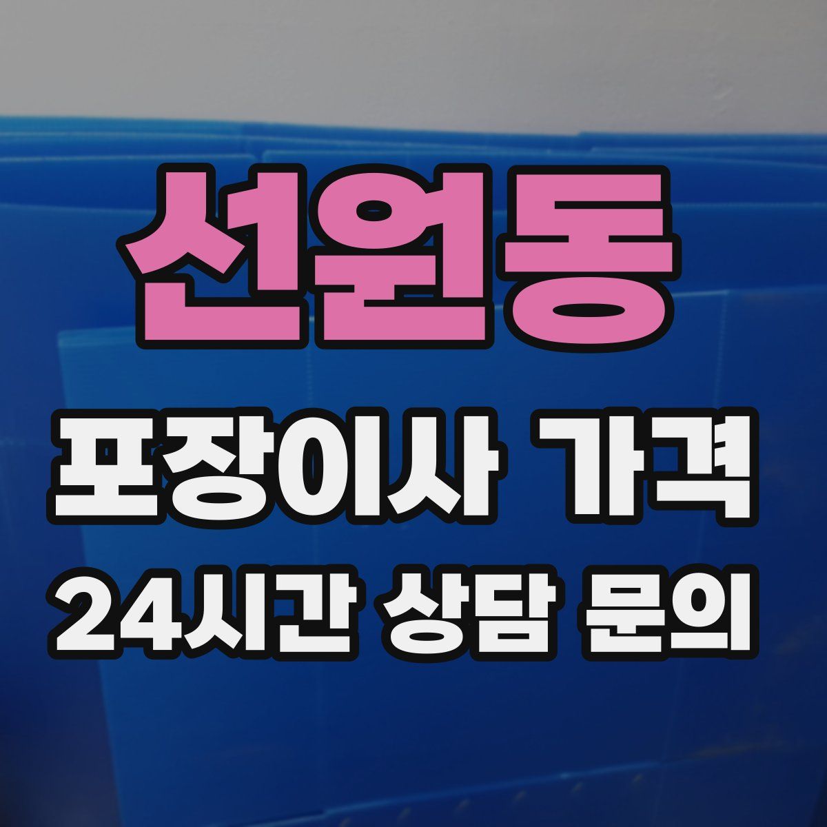 선원동 포장이사 가격