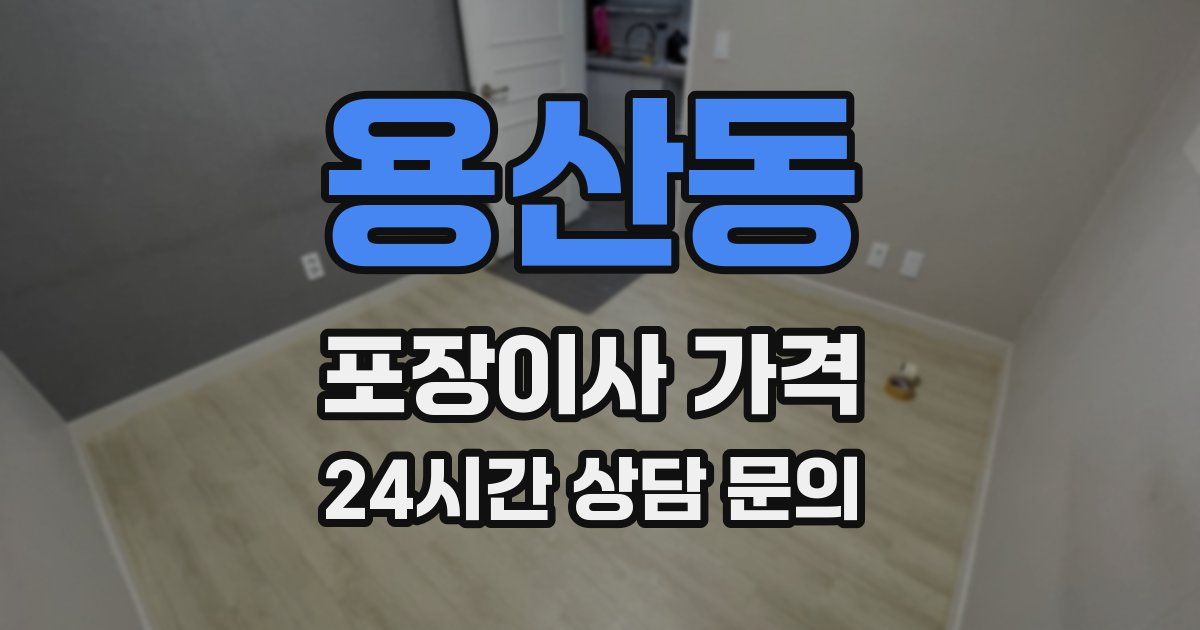 용산동 포장이사 가격