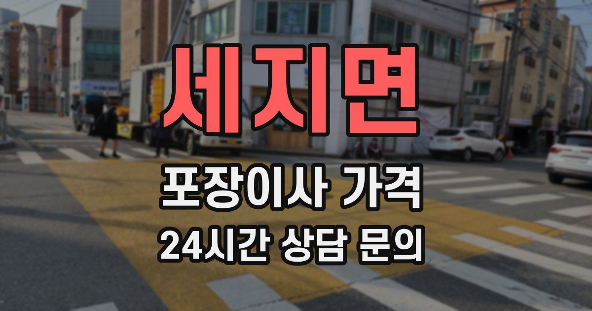 세지면 포장이사 가격